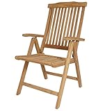 KMH®, Teak Hochlehner BONTI mit 5-Fach Verstellbarer Rückenlehne (ohne Auflage)
