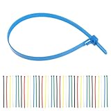 GARIOUANS 100 Stück Wiederverschließbare Kabelbinder aus Robustem Nylon 8X300mm Wiederverwendbare Kabelbefestigungen für Innen Außen Wetterfeste Kabelbündelung 100 Stück Schwarz