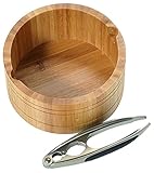 Kesper | Nussschale mit Nussknacker, Material: Bambus, Edelstahl, Maße: Ø 17 x H 8 cm, Farbe: Braun, Silber | 62822