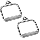 GORILLA SPORTS® Einhandgriff - Einzeln oder 2er Set, mit Drehbarem Griff, Max. 200 kg Belastbar, rutschfest, geschlossen, aus Chrom - Einhandkabel Griff, D-Griff, Kabelzuggriff