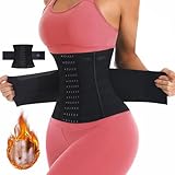 JXCTNNU Bauchweggürtel Gürtel Verstellbarer Taille Cincher Taillenmieder für Fitnesstraining Damen Herren Figurformend Abnehmen Waisttrainer Taillenformer (Schwarz, M (56-64kg))