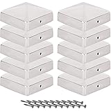 Pfostenkappen 7x7 cm - 10 Stück, 70x70 mm, Edelstahl Zaunpfosten/Zaunpfosten Metall, Pyramiden Form - Pfostenabdeckung 7x7 / Zaunpfosten Kappen für Holzpfosten/Abdeckkappen für Zaunpfosten