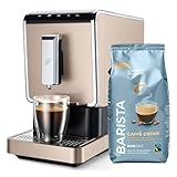 Tchibo Kaffeevollautomat Esperto Caffè 1.1 inkl. 1kg Barista Caffè Crema für Caffè Crema und Espresso, Metallic Sand