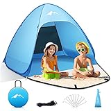 Purebox Beach Shelter Large Pop Up Beach Tent Extra Lightweight UV Protection 50+ Sun Protection Portable Beach Tent (M(1-3 Person))