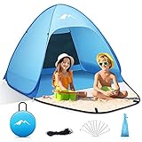 Purebox Pop Up Strandmuschel, tragbares Strandzelt - UV-Schutz 50+, 1-3 Personen/2-4 Personen Modelle, Dual Zip Design, leichtes Garten Grill Wanderzelt für die Familie