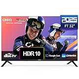 CHIQ LF32FT 32 Zoll (81 cm) Smart TV, Full HD, HDR10, Dolby Audio & DBX-tv, Triple Tuner DVB-C/T2/S2, Integrierter Chromecast, Rahmenloses Metalldesign