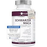 Maca Kapseln 4800mg je Tagesdosis - 200 Maca hochdosiert mit L-Arginin, Granatapfelextrakt, Vitamin C, D, Selen, Zink und Citrullin – veganer 20:1 Maca Extrakt schwarz ohne Zusätze - laborgeprüft