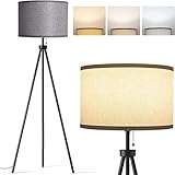 addlon LED Stehlampe Dreibein, Moderne Tripod Stehlampe, Stehlampe Wohnzimmer mit Lampenschirm, Stehleuchte Stehlampen für Wohnzimmer, Schlafzimmer, Büro (Grau)