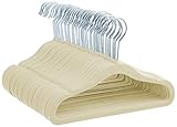 Amazon Basics - Baby-Kinder-Kleiderbügel aus Samt, Beige- 50er-Pack