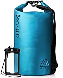 MNT10 Dry Bag “Cliff-Bag” in 20L, 30L, 40L I Drybag Rucksack für SUP, Kanu, Kajak I Wasserdichter Packsack mit Schultergurte I Seesack wasserdicht I + GRATIS wasserdichte Handyhülle (Blau, 20L)