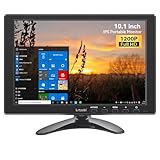 Tragbarer Monitor 10,1 Zoll Klein HDMI Monitor Lrtzcbi IPS Bildschirm Full HD 1920x1200 Externer Display mit HDMI/VGA/BNC/AV für Raspberry Pi Laptop Computer PS4 Xbox,PC 16:10