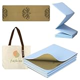Enssy Kork Reise-Yogamatte, faltbar, klein, 173 x 61 x 0,4 cm, mit Tragetasche, leicht, für Pilates