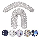 Emi&Sam Stillkissen 170cm Schwangerschaft Lagerungkissen Stillkissenbezug Ersatzbezug Bezug ((!nur Bezug!) 11. Sterne Weiß/Grau)