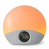 momcozy Sunrise Licht Wecker Nachtlicht und Sound Maschine, Digital Dimmbare Uhr & 30 Schlaf Sounds, Weiße Geräusch Maschine für Baby, Lichtwecker, 5 Alarmton, 7 Farben Nachtlicht