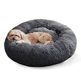 Western Home Hundebett Run, Katzenbett Flauschig, Hundekissen Kleine Hunde,Hundebett Waschbar,Hundekorb,Katzenkorb Zum Schlafen 50 cm,Dunkelgrau