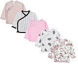 TupTam Baby Mädchen Langarm Wickelshirt Baumwolle 5er Set, Farbe: Mehrfarbig 8, Größe: 56