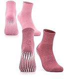 Occulto Damen Stoppersocken 2-4 Paar (Modell: Madeleine) 2 Paar| Pink,Rot 39-42