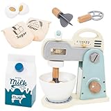 Mixer Spielzeug für Kinder, Mixer-Set, Küche, Holzkocher, realistisches Nachahmungsspiel, Küche, für 3 4 5 Jahre