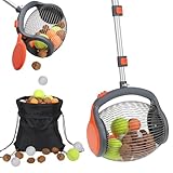 YEOOIYCW Nusssammler,Walnuss Sammler,Obstsammler,ausziehbar 26'~56', Nusssammler mit großem Erntekorb,Rollsammler für Nüsse, Äpfel, Eicheln & Fallobst, Nussroller,Kugelpflücker, Äpfelsammler (C)