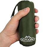 Outdoro Hüttenschlafsack, Ultra-Leichter Reise-Schlafsack, nur 230 g aus Mikrofaser, dünn & klein, Inlett, Travel-Sheet