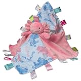 Taggies Kuscheltier Lovey Sicherheitsdecke mit sensorischen Tags, 33 x 33 cm, Lizzy Pink Axolotl