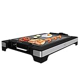 Cecotec Elektrische Grillplatte Tasty&Grill 2000 InoxStone. 2000 W, Designstruktur und Edelstahlfinish. Einstellbarer Temperaturregler und antihaftbeschichtete Platte mit Bratfläche (Inox MixStone)