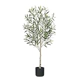 Bludrfnly Olivenbaum Künstlich 120cm - Kunstpflanzen Groß, Künstliche Pflanzen Deko, Kunstpflanze Olivenbaum im Topf für Zuhause, Wohnzimmer, Flur, Schlafzimmer, Büro, Einkaufszentrum