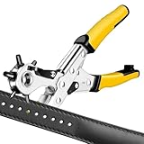 Yhsioaklo Lederhandwerk-Stanzwerkzeuge, Leder-Lochstanzer, Hochleistungs-Lochstanzer mit mehreren Lochgrößen, Gürtellochzange, Professionelle, arbeitssparende, ergonomische Lochstanzwerkzeuge für