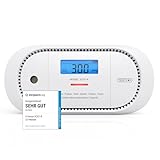 X-Sense Kohlenmonoxid Melder, TÜV-Zertifiziert, mit digitalem LCD-Display, CO Melder mit austauschbarer 5-Jahres-Batterie und Spitzenwertspeicher, XC01-R