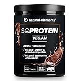 natural elements SoProtein Vegan Chocolate – veganes Proteinpulver – 660g – 21g Protein pro Portion – 22 Portionen – ideal zum Muskelaufbau, perfekte Löslichkeit – laborgeprüfte Qualität