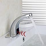 Verchromter, An Deck Montierter Edelstahl-Automatik-Sensor-Wasserhahn, Badezimmer-Waschbecken, Berührungsloser Infrarot-Wasserhahn Tap