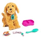 Joy Toy MOJI, der große interaktive Labradoodle Welpe mit 150 Reaktionen. Der kuschlige Hund reagiert auf Sprachbefehle, Berührung und mitgelieferten Karten., 35 cm