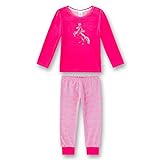 Sanetta Mädchen Zweiteiliger Nicki Schlafanzug Pyjama Long 232338, Rosa (Raspberry Rose 3972) 140, Farbe:Pink/Gestreift, Größe:98
