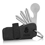 SENYOR CROW® Key Organizer mit Einkaufswagenlöser | Neuartiges Design für extra mehr Schlüssel | Hochwertiger Schlüssseletui aus Echtleder | Schwarz