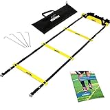 meiwar Koordinationsleiter 6m - Trainingsleiter Set I Agility Ladder mit robusten Sprossen für Koordinationstraining, Fussball Training | gelb 6m