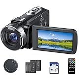 Videokamera 4K Camcorder 42MP Vlogging Kamera für YouTube 18X Digitalzoom 3.0'' Bildschirm um 270° drehbar Webcam Kamera mit 2 Akkus, 32 GB-Karte, Fernbe