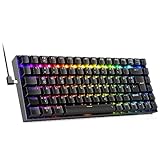 Redragon Mechanische Gaming Tastatur, RGB 75% Mechanische Tastatur mit Hot-Swappable Rote Linear Switches,85 Tasten Programmable QWERTZ Layout Tastaur K629