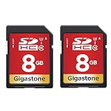 Gigastone 8 GB SDHC-Speicherkarte, 2 Stück, hohe Geschwindigkeit für die Speicherung von Fotos, Videos, Musik, Sprachdateien, Camcorder, Kamera, Recorder, PC, Mac, Klasse 10