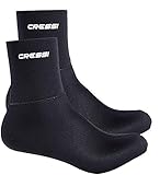 Cressi Black Neoprene (3 or 5mm) Socks Resilient - Neopren Tauchsocken 3/5mm, Schwarz, für Erwachsene Unisex