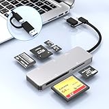 Multi-SD-Kartenleser, Dual-Connector, USB C, USB 3.0, Speicherkartenleser, Adapter für SD SDXC SDHC TF Micro SD CF MS MMC Kamera Speicherkarte XD Kartenleser 5 Gbit/s Lesen Sie 5 Karten gleichzeitig,