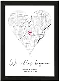Deqosy Personalisiertes Wo alles begann Poster Geschenke für Frauen, Geschenk Freundin, Geschenk für Sie und Ihn, Partner Geschenke, Geschenke für Freundin Hochzeit Jahrestag