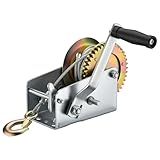 Wiltec Handseilwinde bis 1100kg Übersetzung 4:1 8:1 170x175x240mm, Winde mit 8m Drahtseil, Seilwinde handbetrieben, Handseilzug effizient, Forstseilwinde