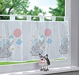 Gardinenbox Scheibengardine Voile »ULM« HxB 43x160 cm Elefant Bedruckt Sichtschutz Transparent Küchenfenster