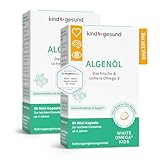 Omega 3 Kinder - 330 mg DHA pro Tagesdosis - Omega 3 vegan aus Algenöl - ohne Fischgeschmack - zuckerfrei - Algenöl Kapseln für Kinder - 180 Mini Pearlz - 100% vegan - White Omega Kids (180 Kapseln)