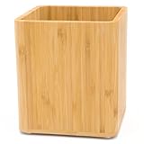 Dehaus® Groß Stilvolle Bambus Küchenutensilienhalter, Küchen Organizer, Besteckkorb, Besteckhalter aus Holz, Kochlöffelhalter, Küchenhelfer Aufbewahrung, Utensilienhalter Küche, 16.5cm H x 14cm x 14cm