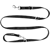 vitazoo Hundeleine in schwarz 2mx2,5cm, stabil und in 3 Längen verstellbar – auch als Führleine für große Hunde geeignet – bissfeste Welpenleine, Dog Leash