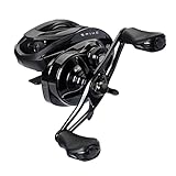 Abu Garcia Spike® Wurfrolle Angelrolle Low Profile Baitcastrollen Raubfischangeln Barsch Zander Unisex Grün/Lila/Schwarz LP | Linkshänder | 5,4:1
