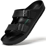 SAGUARO Herren Bequeme Pantoffeln Atmungsaktiv Soft Damen Clogs Sommer Luftig Slippers Eva rutschfest Flexibel Komfort Sohle Flache Beiläufig Mode Bades Hausschuhe Drinnen Draußen, Haus Schwarz 46 EU