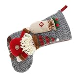 CLISPEED Weihnachtlicher Gestrickter Nikolausstiefel Geschenkbeutel Weicher Weihnachtsstrumpf zum Aufhängen Festliche Baumdekoration für Party Fenster Wohn und Schlafzimmer