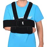 supregear Armschlinge Schulter, Einstellbare Bequeme Schulterschlinge Wegfahrsperre Sling Swathe Atmungsaktive Schulterstütze für verletzten Arm/Hand/Ellbogen, Schwarz